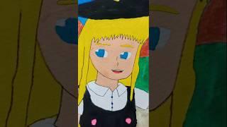 霧雨魔理沙描いてみた！背景付き東方イラストMarisa illustration Touhou Project #東方project #art #小6が頑張って描いてみた #東方 #drawing