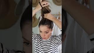 Astuce coiffure: chignon haut  hairstyle hack : high bun #hairhack #astucecoiffure #tutocoiffure