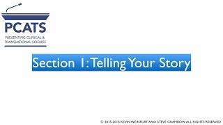 Presenting Clinical and Translational Science (PCATS) Part 1: Telling Your Scientific Story