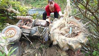 Girl finds abandoned Kubota Farm Machinery on river bank after the Flood