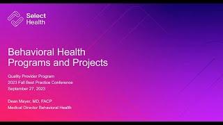 2023 Fall Best Practice Conference – Behavioral Health