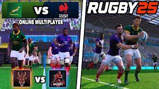 RUGBY 25 Online Multiplayer - My First Online Match vs @THERUGBYGURU - Gameplay Springboks vs France