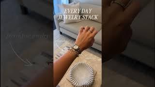 Everyday jewelry tour! #shorts #everydayjewelry #braceletstack #14kgold #davidyurman #evileyebracele