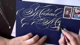 Writing a name in calligraphy