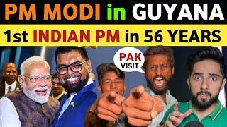 PM MODI BECOME INDIA'S 1ST PM TO VISIT GUYANA AFTER 56 YEARS, PAK PUBLIC REACTION ON INDIA, REAL TV