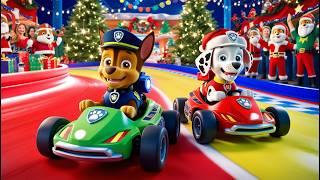 Paw Patrol Ultimate Rescue | CHASE x MARSHALL Merry Christmas Racing! | Very Funny Story | Rainbow 3