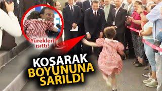 Küçük kız koşarak Ekrem İmamoğlu'nun boynuna sarıldı!