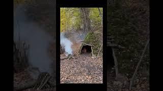 Camp On A Hill By The River At Warm Bushcraft Survival Shelter