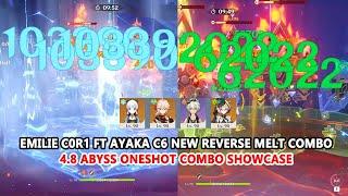 Emilie C0R1 ft Ayaka C6 New Burning Reverse Melt Combo : 4.8 Abyss Oneshot Combo Showcase