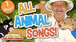 All ANIMAL Songs! | ONE HOUR of FUN ANIMAL Songs for KIDS! | Jack Hartmann