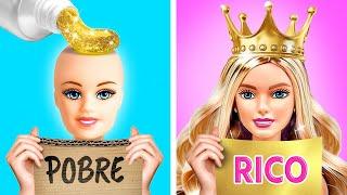 TRANSFORMAÇÃO DE MAQUIAGEM  Transformação de Boneca  Barbie Rica vs Sem Grana, por YayTime!