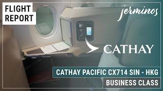 ️ CX714 Singapore ︎ Hong Kong, Cathay Pacific Business Class SIN-HKG A350-900 #flightreview