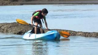 Archie trying out Kayaking at Brancaster