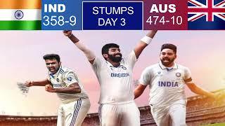 Live: IND vs AUS, DAY 3 - 4th Test, MCG | Live Scores & Commentary | India vs Australia  #indvsa