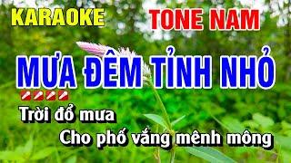 Mưa Đêm Tỉnh Nhỏ Karaoke Tone Nam Nhạc Sống Hay Nhất | Nguyễn Linh