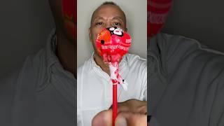  ASMR DR. BEAR FRUIT JUICE LOLLIPOP CANDY FROM JAPAN STRAWBERRY FLAVOR AND EATING SOUNDS #shorts