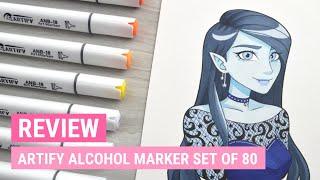 Artify Alcohol Brush Markers (Set of 80) | Art Product Review | iiKiui