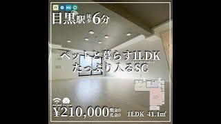 【目黒駅の賃貸】ペットと暮らす1LDK たっぷりはいるSC