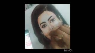 #Beautiful Rashmika mandana colour sketch#utubeshorts #shortvideo #viralshort #sneha sketch