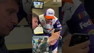 Denny Hamlin reacts to the Ross Chastain and Noah Gragson fight  #shorts #DennyHamlin