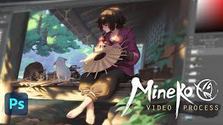 Mineko chill with CAT - LOFI - Painting part 2