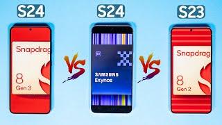 Samsung S23 vs S24 Exynos vs S24 Snapdragon Battery Drain Test