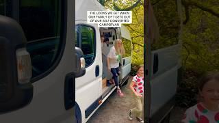 The looks we get when our family of 7 gets out our self converted Campervan #viralshort #vanlife