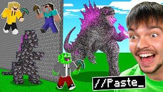 OSZUKUJĘ NOOBKA i PTYSIA w KONKURSIE BUDOWANIA "GODZILLA" w Minecraft!