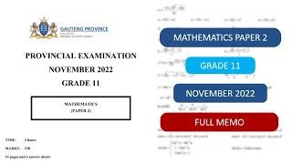 Grade 11 Mathematics Paper 2 November 2022 Gauteng Province