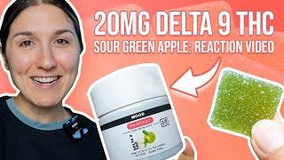 20mg D9 THC Sour Green Apple: Reaction Video