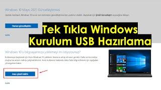 Windows 10 USB Hazırlama ISO ve RUFUS Olmadan Tek Tıkla