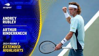 Andrey Rublev vs. Arthur Rinderknech Extended Highlights | 2024 US Open Round 2