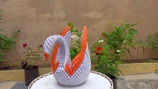 How to make 3D ORIGAMI SWAN | DIY Easy Tutorial | Craft 4 U