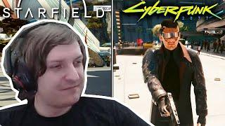 Шусс смотрит сравнение Starfield и Cyberpunk 2077