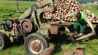 Amazing Dangerous Homemade Firewood Processing Machines, Fastest Powerful Wood Splitter Working