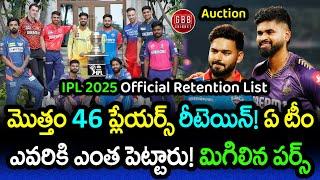 IPL 2025: Official Team Retention List & Remaining Purse Value Revealed! | GBB Cricket