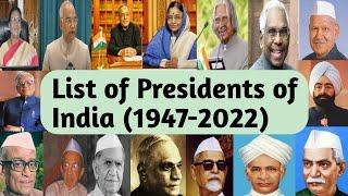 List of Presidents of India (1947-2022)/भारतीय राष्ट्रपतियों  की सूची#gk #theknowledgeocean