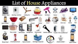 Home Appliances'  Names with Pictures | Household Appliances Names