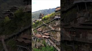 Life on the Edge: China’s Incredible Cliff Village! #facts #ytshorts #trending