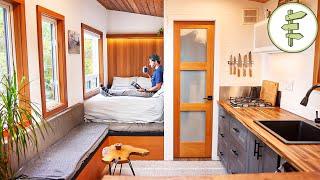 Man Living in a Self-Built Ultra Small Tiny House for 4 Years - FULL TOUR