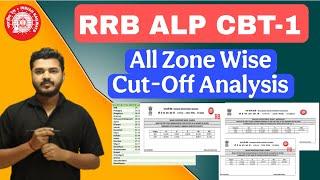 RRB ALP CBT 1 ZONE WISE Cut Off Marks 2024|RRB ALP CBT 1 RRB Wise Result, Cut Off Mark 2024 #rrbalp