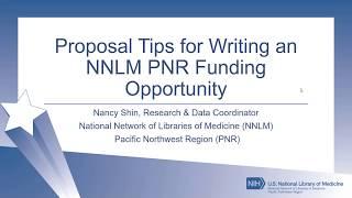 Video 1: NNLM PNR Funding Purpose and PNR Funding opportunities