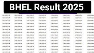 BHEL Result 2025 Cut Off Marks, Merit List, Download /BHEL Result