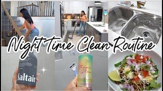 NIGHT TIME CLEANING ROUTINE || CLEANING MOTIVATION || STAY AT HOME MOM CLEANING ROUTINE