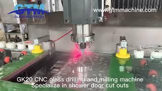 GK20 CNC glass drilling and milling machine specialize in shower glass cut outs +8613924551532