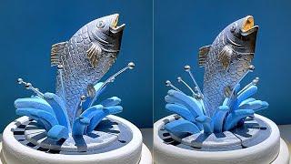 DIY Unique Fish Sculpture | Fish Statue making Idea with White cement