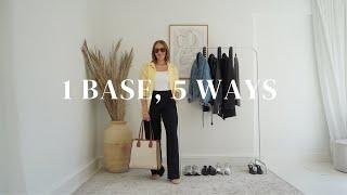 ONE BASE OUTFIT STYLED 5 DIFFERENT WAYS | How to get the most out of your wardrobe