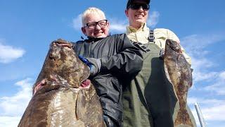 Halibut Catch & Cook - Catching Halibut with Light Tackle (+1,000,000 flounders!)