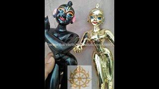 12 Inches Lord RadhaKrishna Metal Deity / Statue ( Black, Serving )-2-Contact +91 7004655858