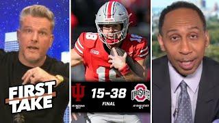 FIRST TAKE | Will Howard is a LEGIT dual-threat! - Pat McAfee on Ohio State’s 38-15 win over Indiana